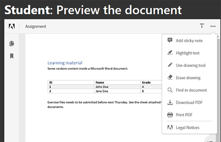 Screenshot der Kommentarwerkzeuge in PDF