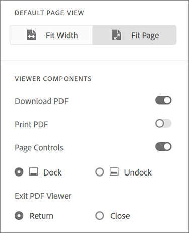 Bild vom Einbetten von PDF-Optionen