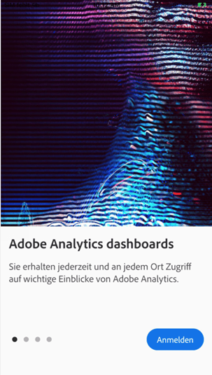 Willkommensbildschirm der Adobe Analytics-Dashboards