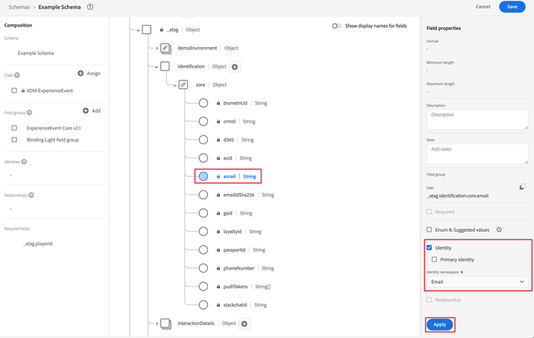 Spezifizieren von E-Mail als Identität