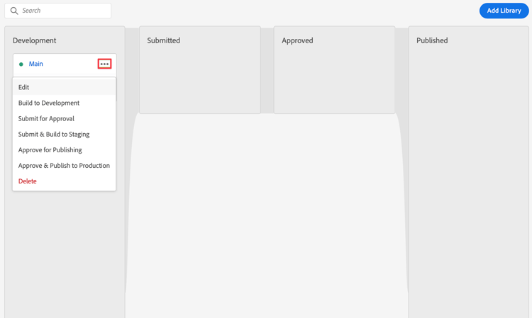 Veröffentlichen – Bibliothek erstellen
