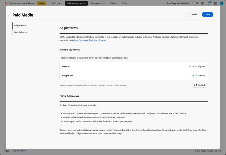 Google-Connector konfiguriert