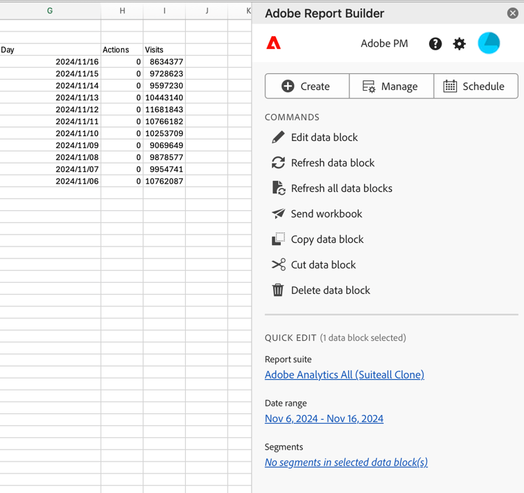 The completed data block.