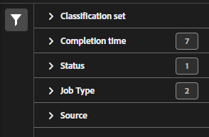 Auftragsfilter für Classification-Sets