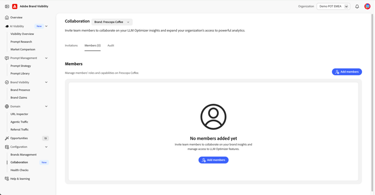 Dashboard „Zusammenarbeit“