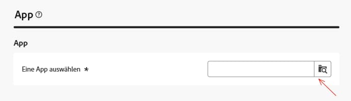 Screenshot zur App-Auswahl für Transaktionsnachrichten