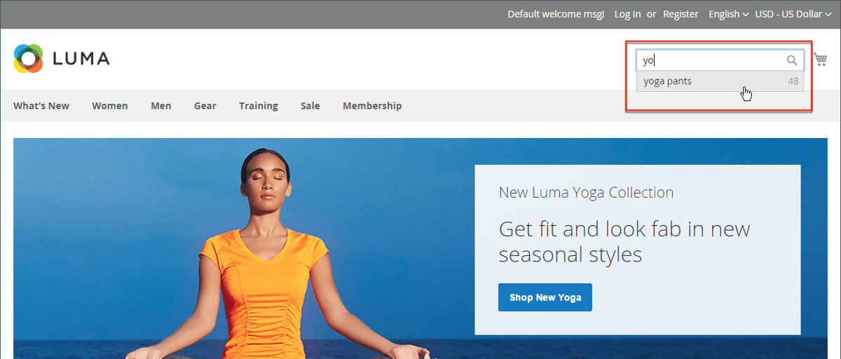 Katalogsuche Übersicht Adobe Commerce