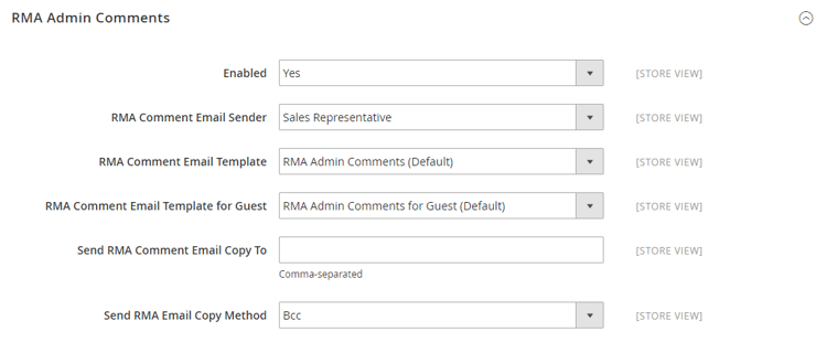 RMA-Administratorkommentare