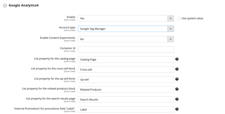 Google Analytics4 - Google Tag Manager-Kontotyp