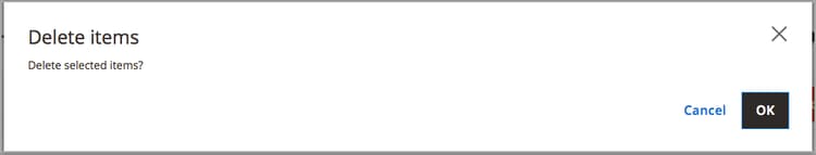 Stock-Löschbestätigungsnachricht