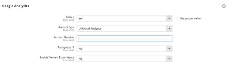 Vertriebskonfiguration - Google-API - Google Analytics