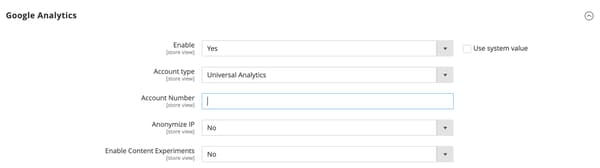 Verkaufskonfiguration - Google-API - Google Analytics