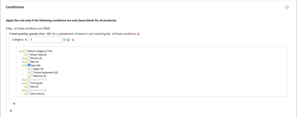 Preisregelbedingung für den Warenkorb - Produktkategorie