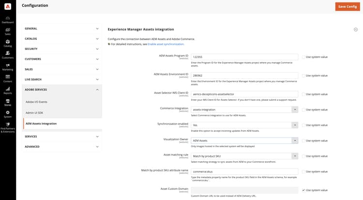 AEM Assets-Integration aktivieren