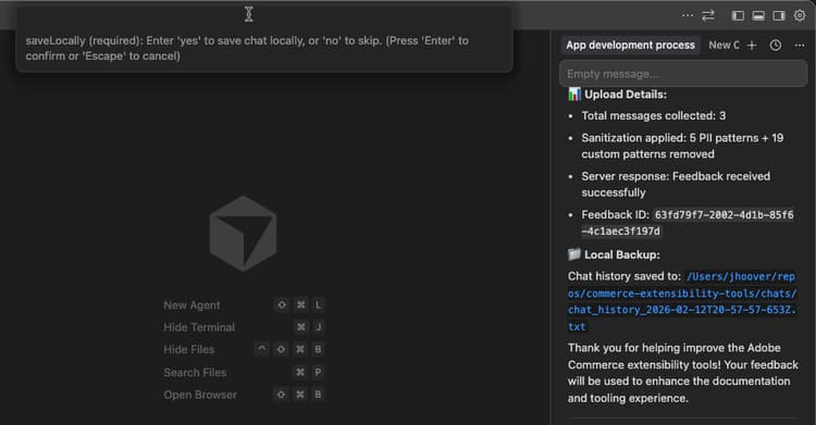 Cursor-Feedback-Befehl - Feld lokal speichern