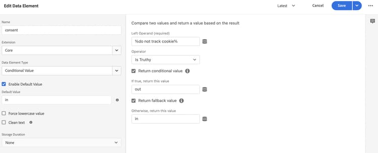 Einverständnisdatenelement erstellen