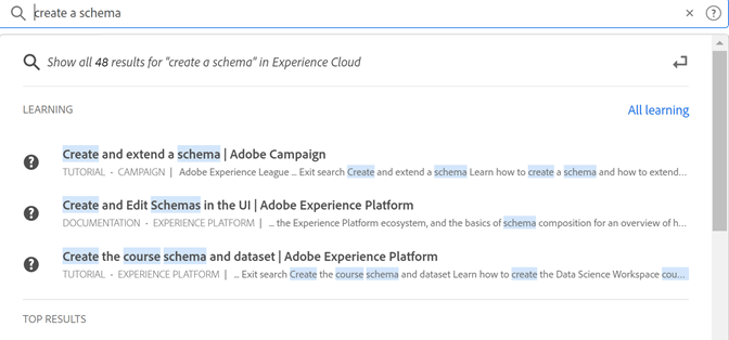 Unified Search in der Hilfe zu CX Enterprise