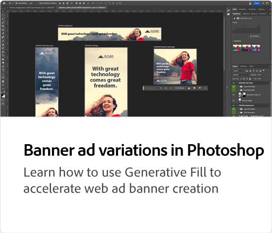 Varianten für Bannerwerbung in Photoshop