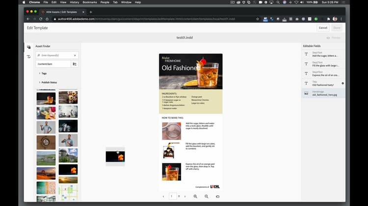In AEM gehostete InDesign-Dateien