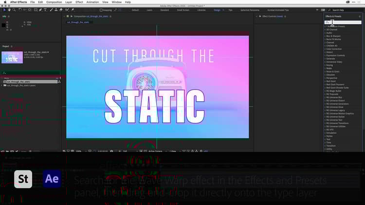 Typografie mit Masken und Animationen gestalten.