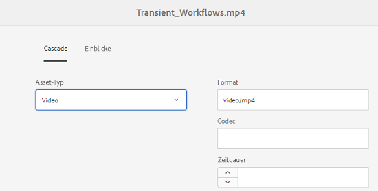 Kaskadierende Metadaten für Video-Assets