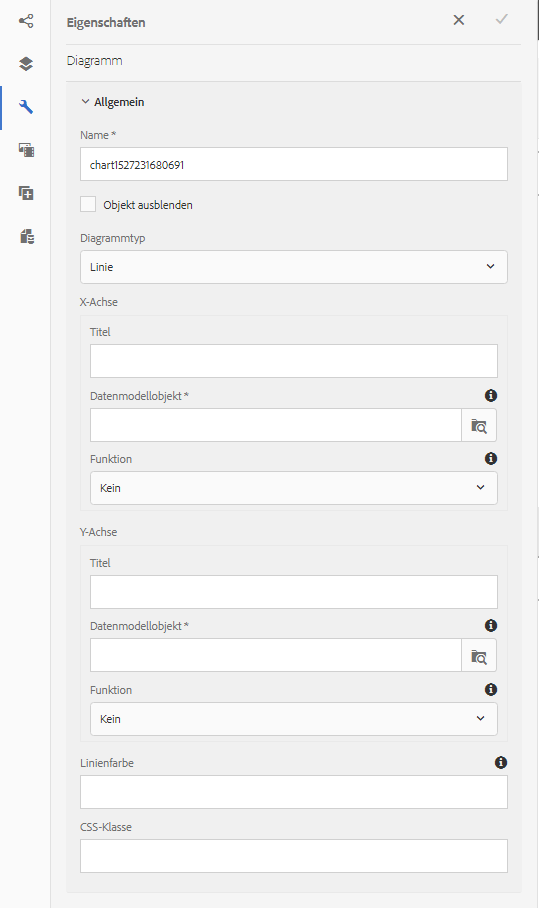 Grundlegende Eigenschaften eines Zeilentypdiagramms im Webkanal