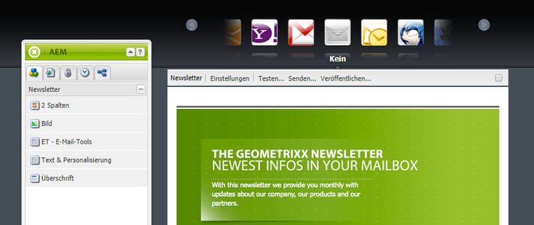 Öffnen eines Newsletters