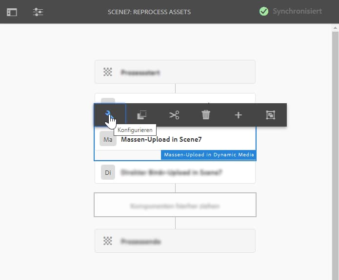 Komponente „Massen-Upload in Scene7“