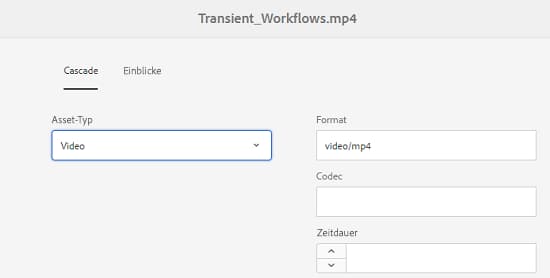 Kaskadierende Metadaten für Video-Assets