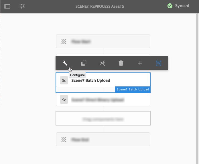 Komponente „Massen-Upload in Scene7“