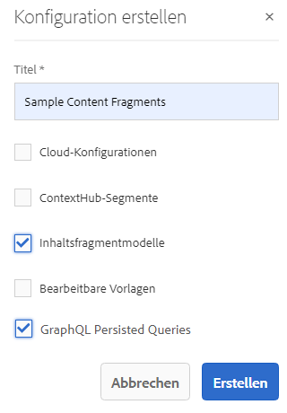 Konfiguration definieren