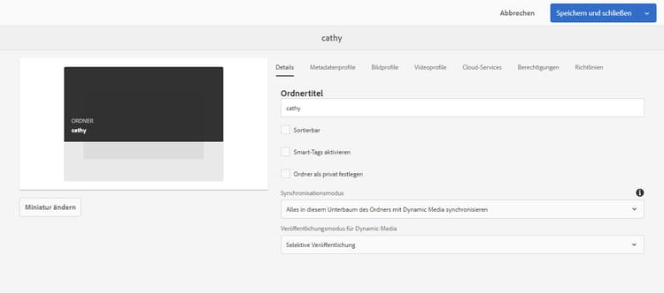 Selektive Veröffentlichung auf Ordnerebene