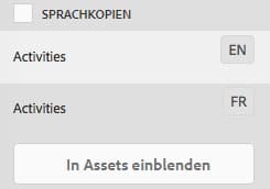 Einblenden von Assets