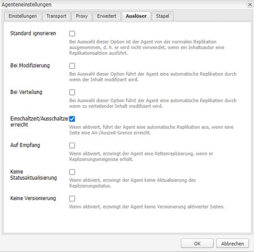 Agenteneinstellungen