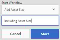 Workflow auswählen, Titel eingeben und auf „Start“ klicken