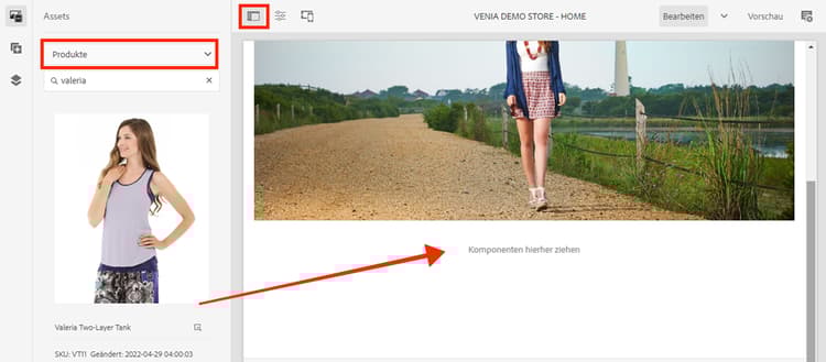 Asset-Suche erweitern und nach Produkten filtern