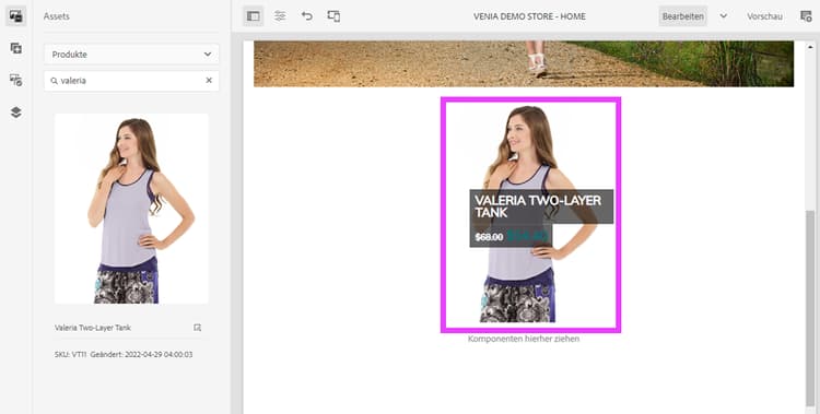 Produkt-Teaser mit rosa Rahmen