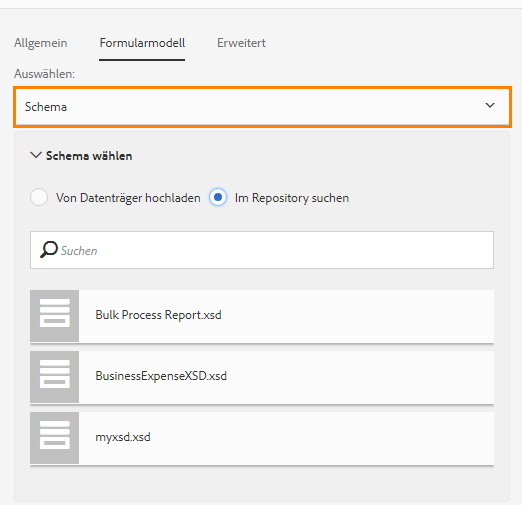 Erstellen eines adaptiven Formularfragments, das auf einem XML-Schema basiert