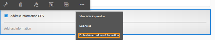 Einbetten eines Formularfragments in ein adaptives Formular