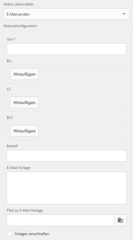 Übermittlungsaktion – Dialogfeld