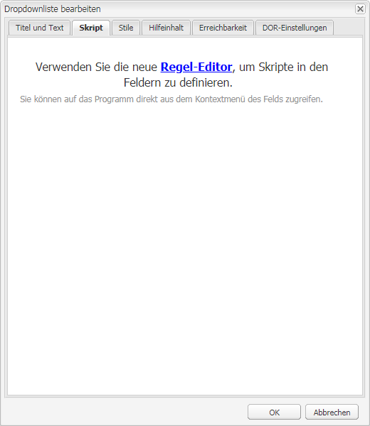 Hinzufügen eines Skripts zum Ausfüllen mit Bundesländernamen