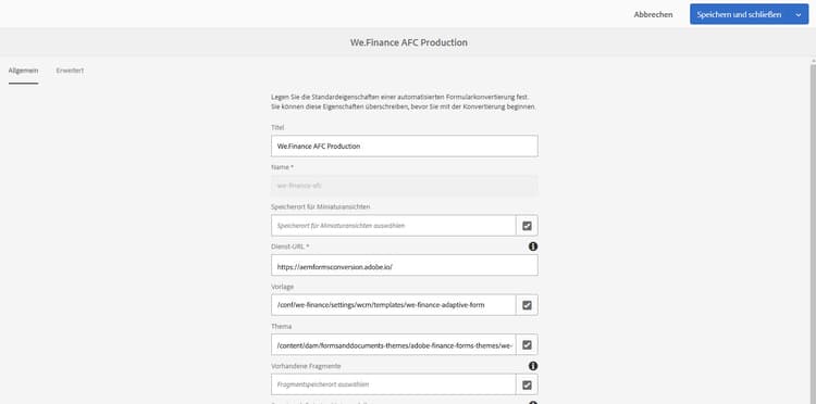 We.Finance AFC-Produktion