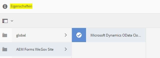 Eigenschaften für den Microsoft OData-Cloud-Service