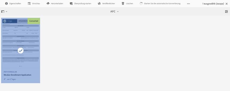 Konvertiertes adaptives Formular