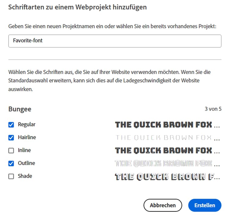 Hinzufügen einer Schriftartbibliothek