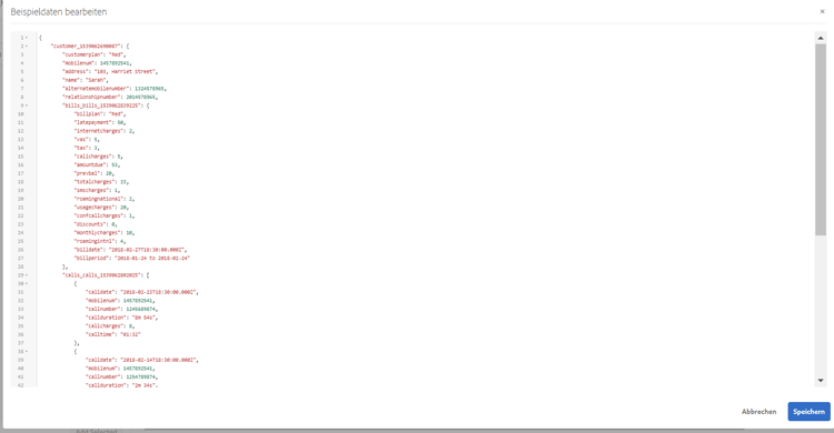 Beispieldaten bearbeiten