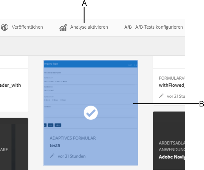 Aktivieren der Analyse für ein Formular oder Dokument