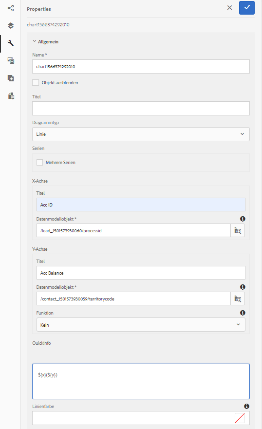 Grundlegende Eigenschaften eines Zeilentypdiagramms im Webkanal