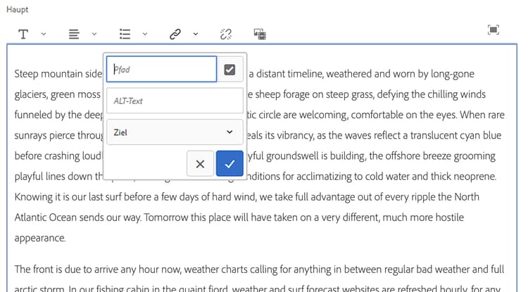 Inhaltsfragmente – Ad-hoc-Verweise