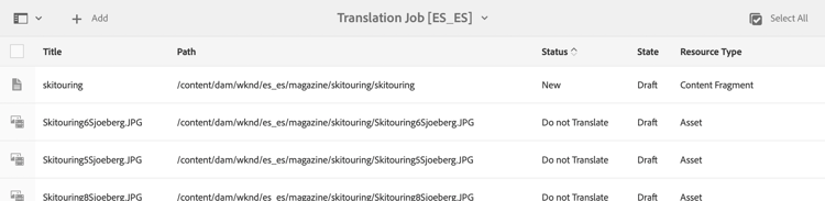 Detail des Übersetzungsauftrags
